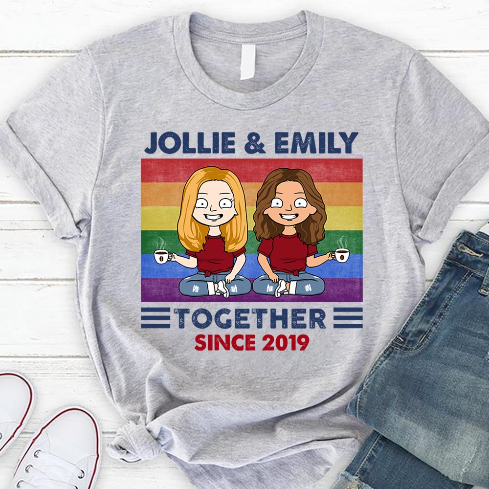 Doll Couple Together Since Retro Valentine‘S Day Gift For Her For Him Personalized Shirt