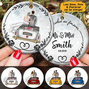 Custom We Decided On Forever Two-Side Printed Ornament, Christmas Gift, Anniversary Gift, Wedding Gift, Last Name, Date & Character Can Be Changed