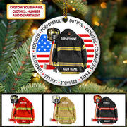 Focused Purposeful Dutiful Patriotic Courageous Brave Reliable Skilled Consistent Clothes And Helmet Personalized Circle Ornament
