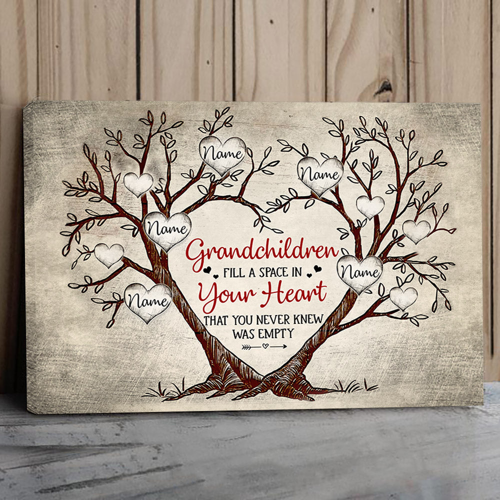 Grandchildren Fill A Space In Your Heart Poster Custom Canvas Print Gift For Grandma Grandparent