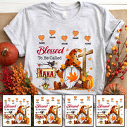 Blessed To Be Called Nana Autumn Gnome Personalized Shirt For Christian Grandma