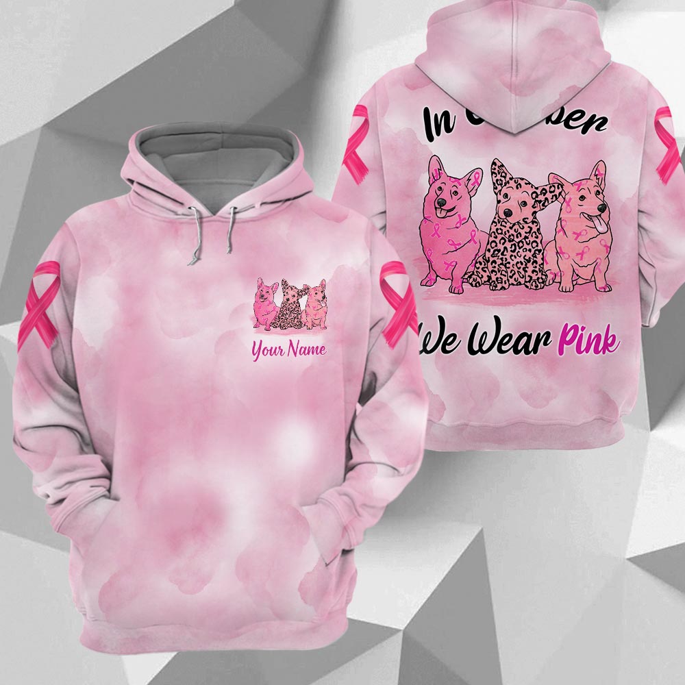 Corgi Vr2 In October We Wear Pink, Breast Cancer Awareness Personalized All Over Print Shirt
