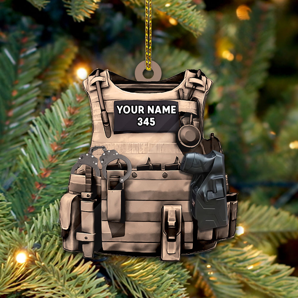 Police Vr3 Custom Shaped Acrylic Ornament Two Sides Prints, Made By Acrylic And The 2 Sides Are The Same