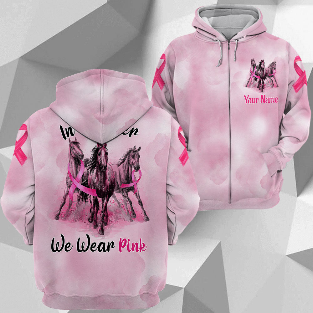 In October We Wear Pink Horse All Over Print Shirts