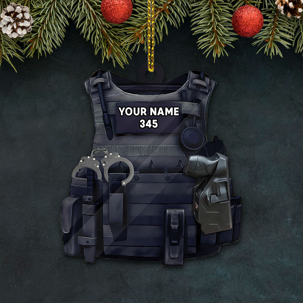 Police Vr2 Custom Shaped Acrylic Ornament Two Sides Prints, Made By Acrylic And The 2 Sides Are The Same