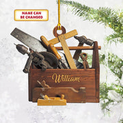 Carpenter Tool Box Vr2, Custom Cut Shaped Acrylic Ornament Two Sides Print, Made By Acrylic And The 2 Sides Are The Same
