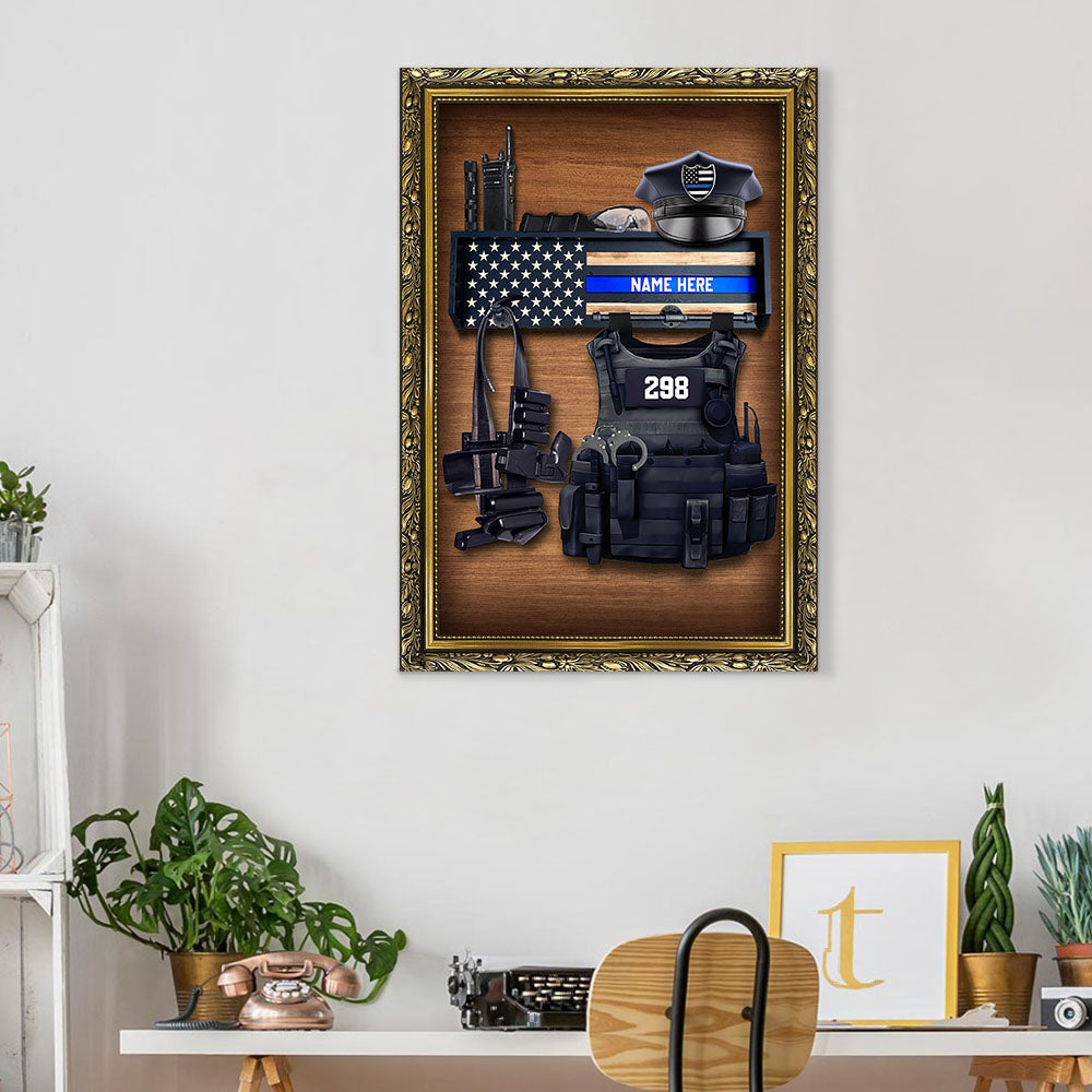 Personalized Police Bulletproof Vest Canvas Prints Vr2