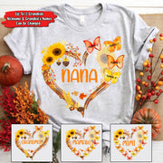 Butterfly Sunflower Personalized Shirts For Grandma Nana Gigi Mimi Fall Season