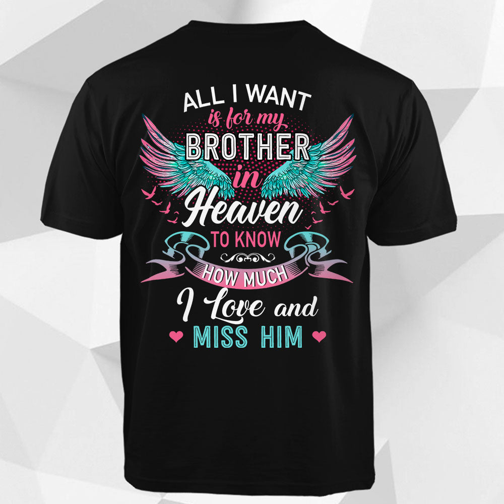 All I Want Is For My In Heaven To Know How Much I Love Personalized Shirts