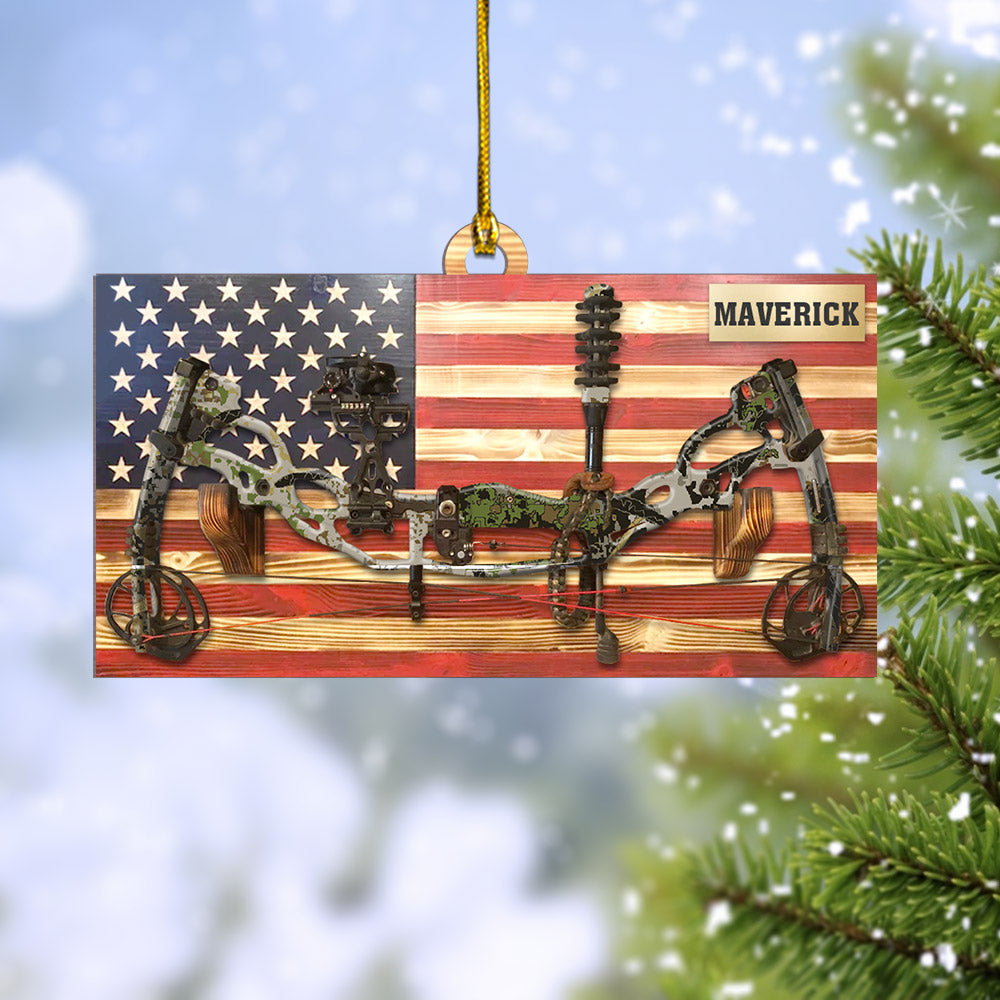 Hunting Customized Name, Archery & Flag Personalized For Hunters, Name & Camo Pattern can be changed vr2