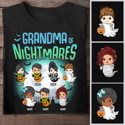 Mommy Nana Of Ghosts With Grandkids Halloween Ghost Costume Personalized Shirts