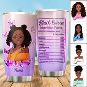 Black Queen Nutrition Facts Personalized Tumbler For Black Woman, Name & Characters can be changed