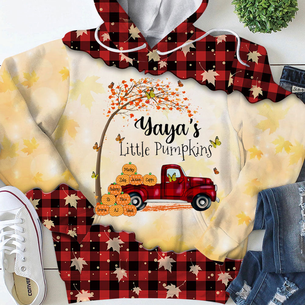 Nana's Little Pumpkins Truck Autumn Personalized All Over Print 3D Shirt