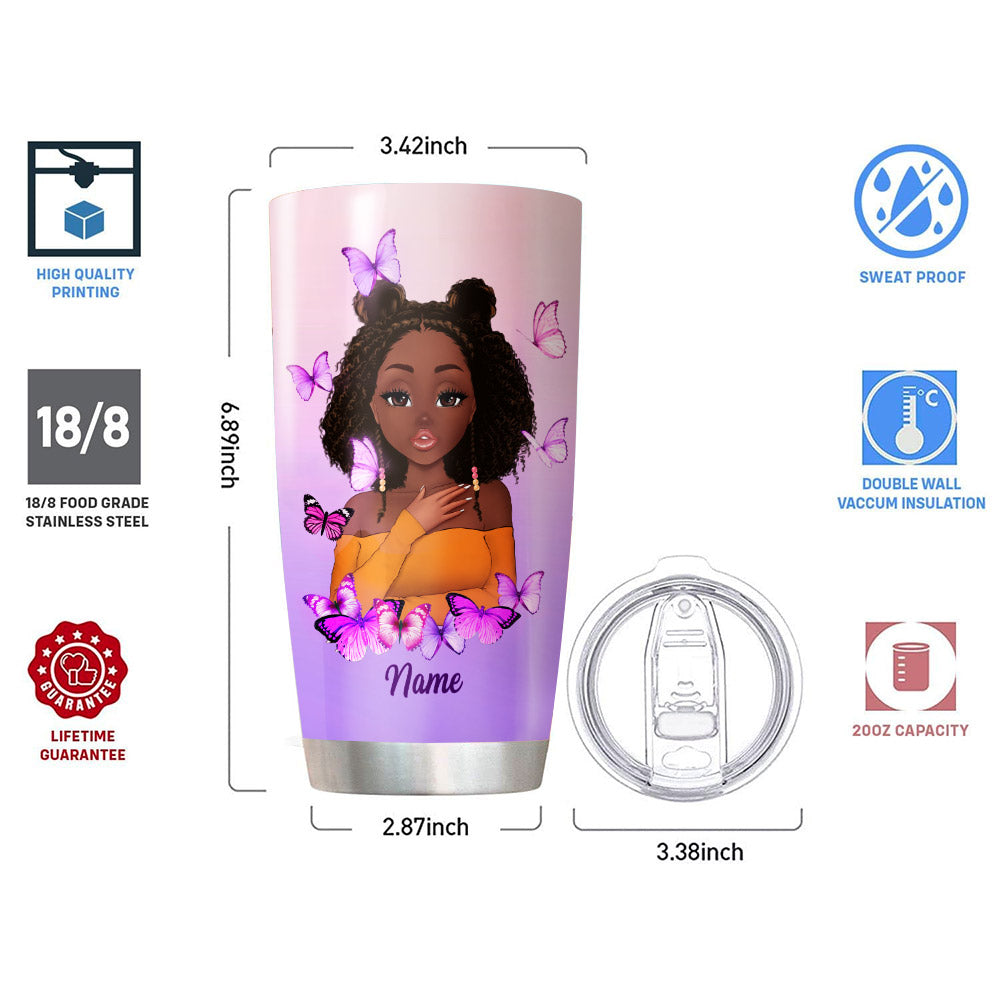 Black Queen Nutrition Facts Personalized Tumbler For Black Woman, Name & Characters can be changed
