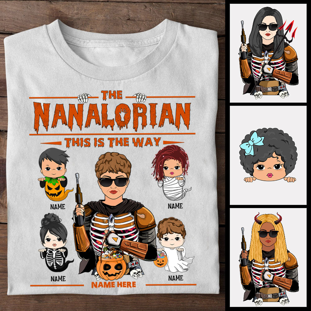 The Nanalorian This Is Way Grandkids With Halloween Ghost Costume Personalized Shirts, Nickname Can Be Change