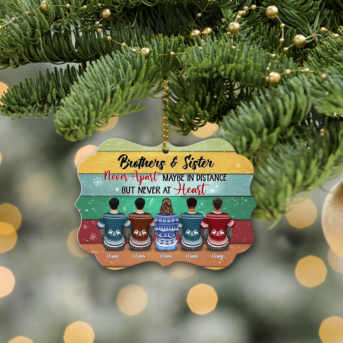 Brothers And Sisters Never Apart Personalized Ornament, TRNA