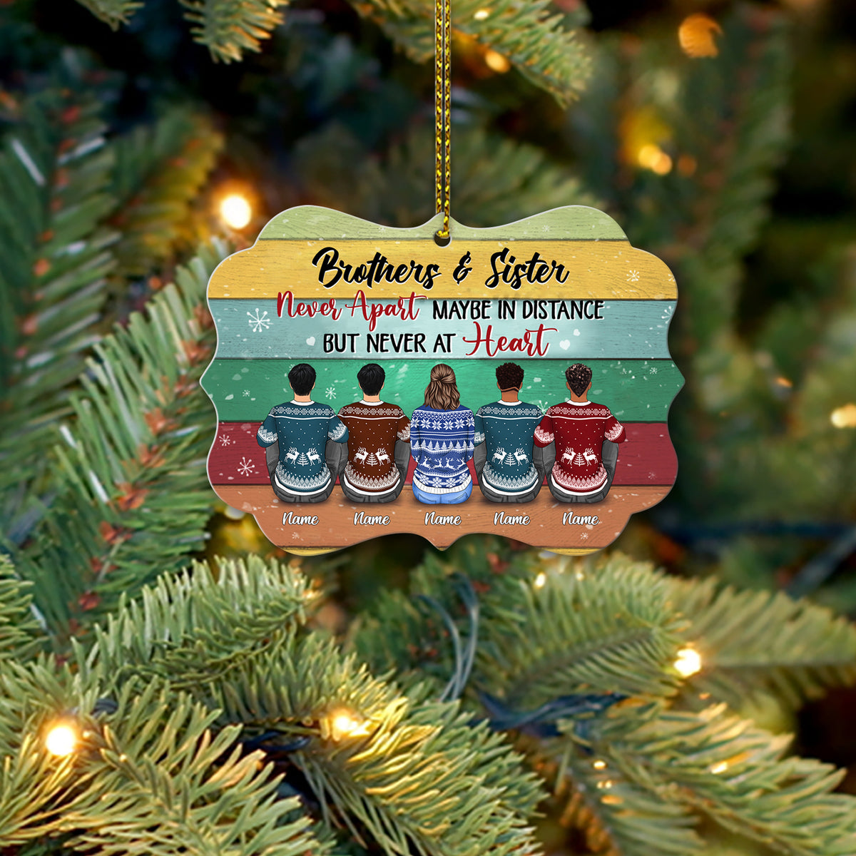 Brothers And Sisters Never Apart Personalized Ornament, TRNA