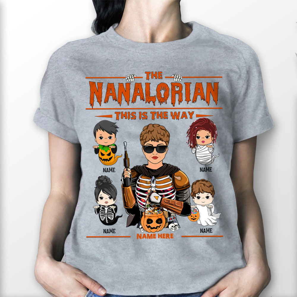 The Nanalorian This Is Way Grandkids With Halloween Ghost Costume Personalized Shirts, Nickname Can Be Change