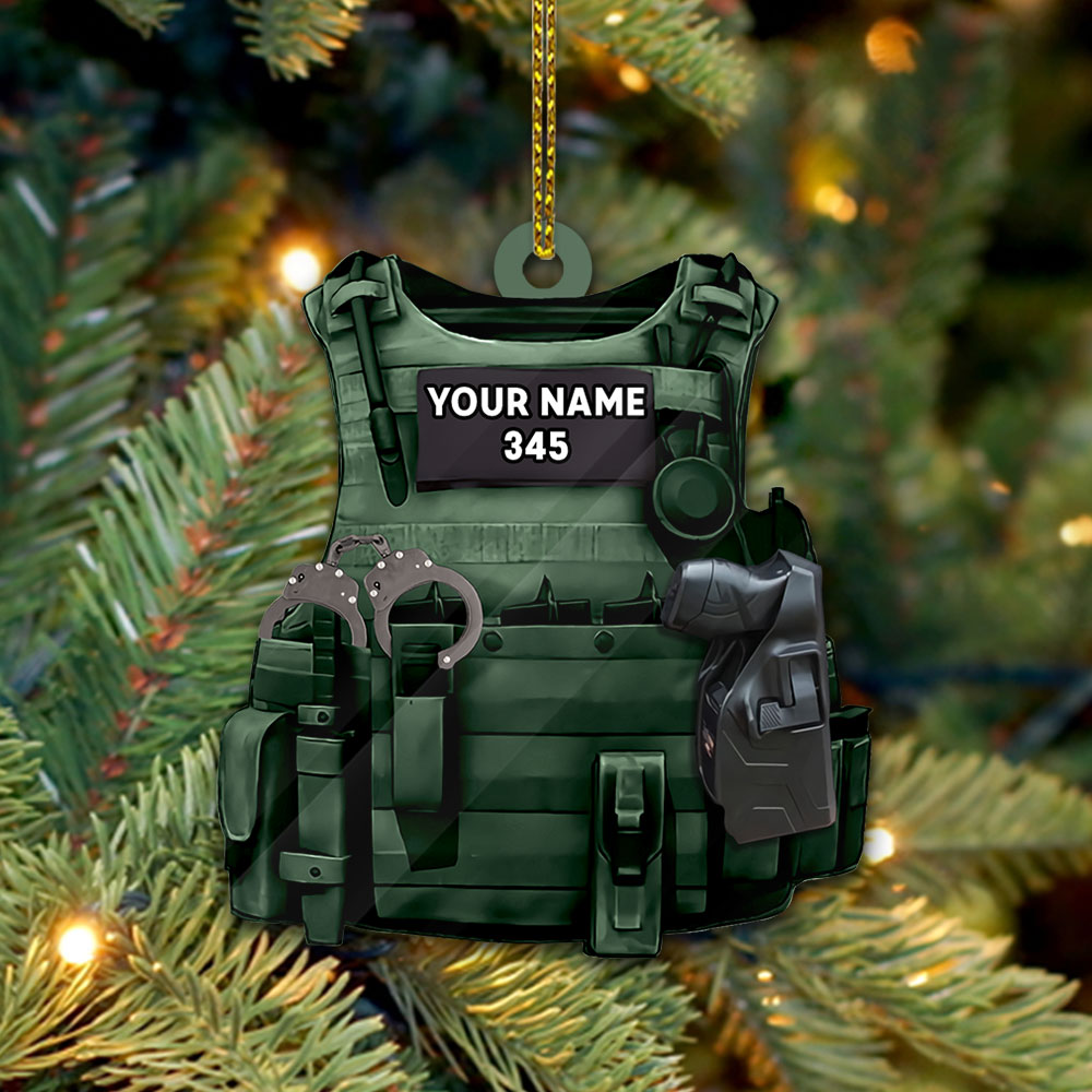 Police Vr4 Custom Shaped Acrylic Ornament Two Sides Prints, Made By Acrylic And The 2 Sides Are The Same