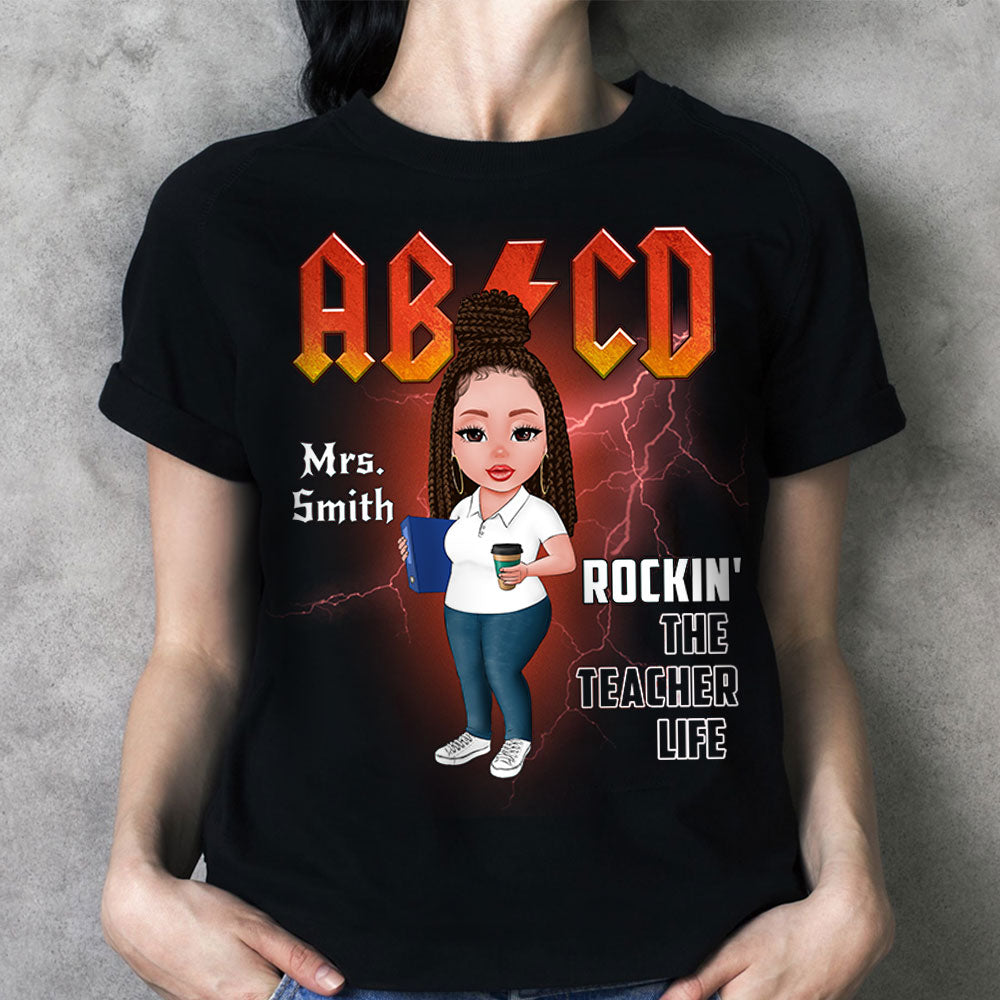 Abcd Rocking The Teacher Life Personalized Shirt