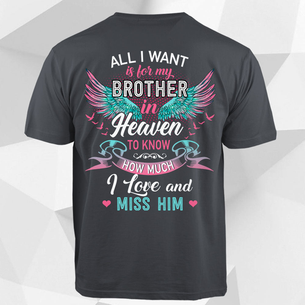 All I Want Is For My In Heaven To Know How Much I Love Personalized Shirts