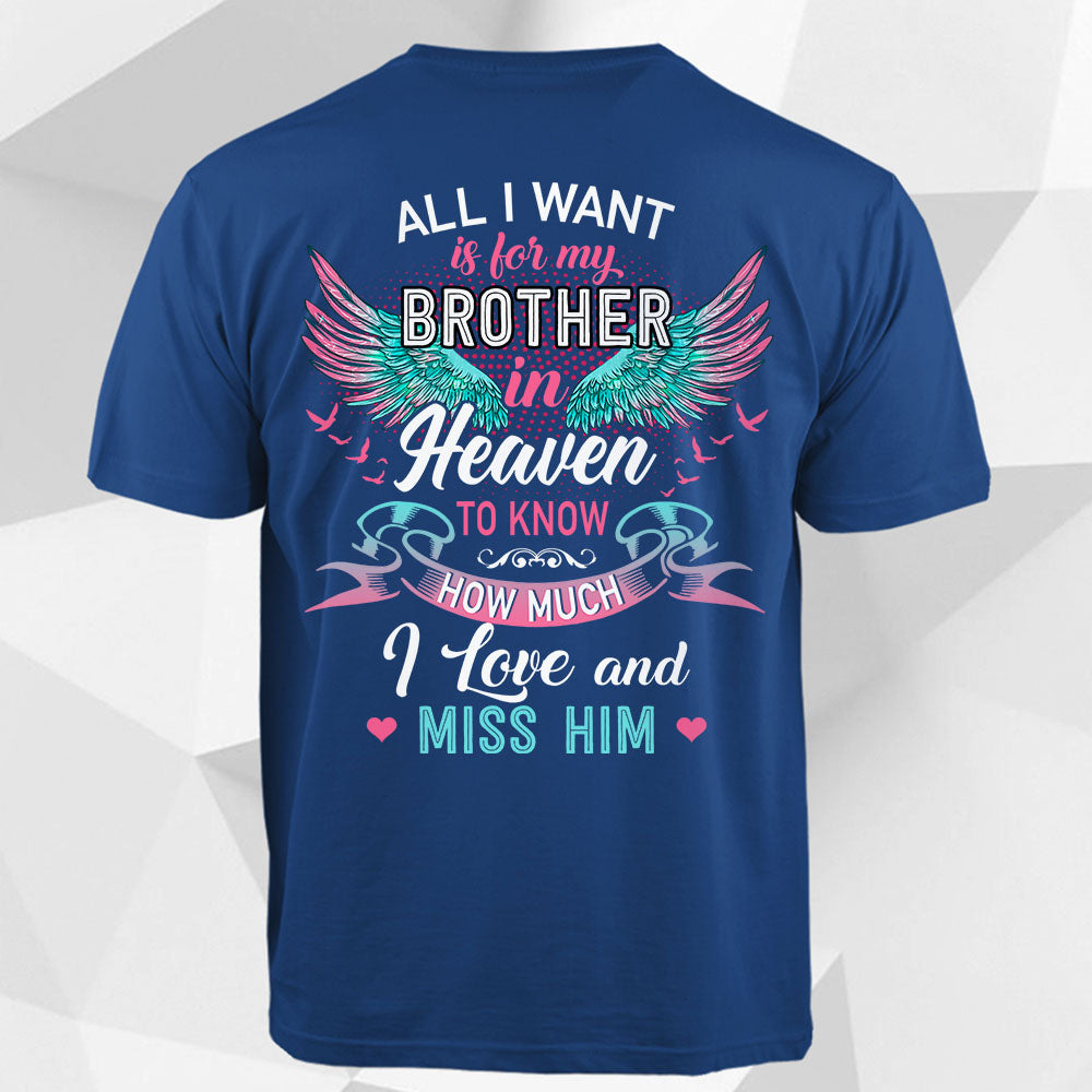 All I Want Is For My In Heaven To Know How Much I Love Personalized Shirts