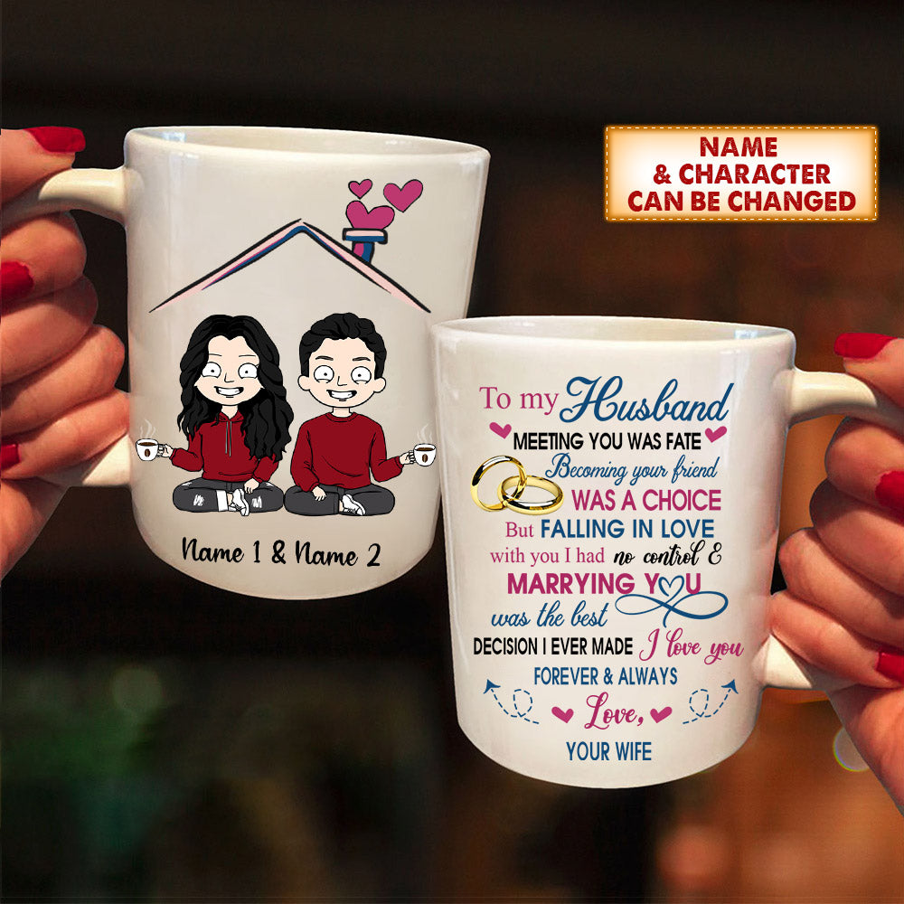 Personalized Shirt For Couples, Meeting You Was Fate Becoming Your Friend Was A Choice, Names & Characters Can Be Changed