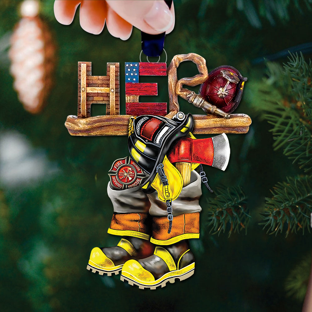 Cute Firefighter Acrylic Ornament, Made By Acrylic And The 2 Sides Are The Same