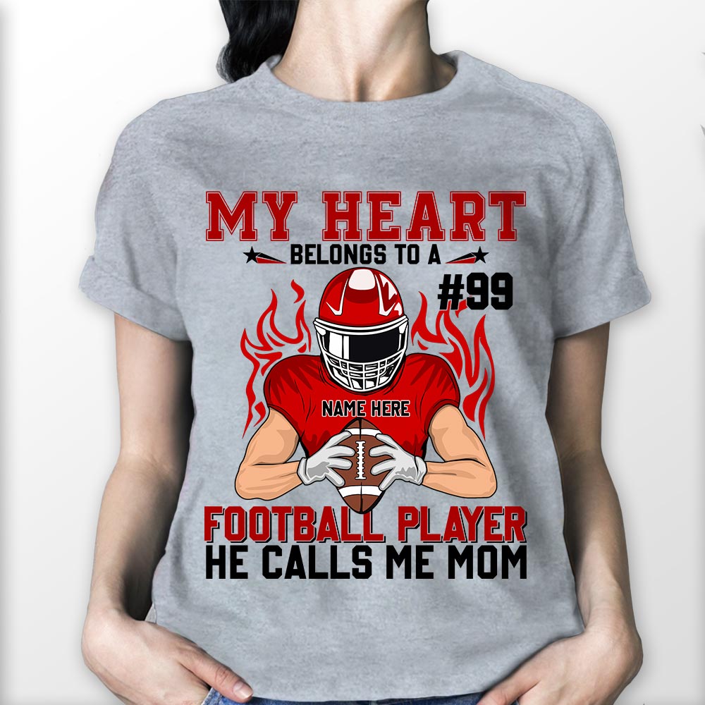 My Heart Belongs To A Football Player Personalized Shirts