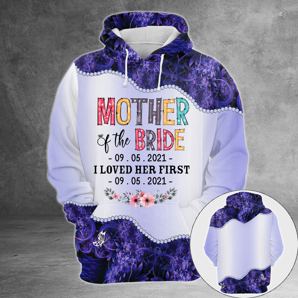 Personalized Mother Of The Bride/ Groom I Loved Her/ Him First Personalized All Over Print Veri Peri Color Shirts